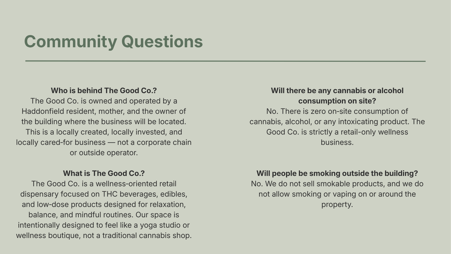 Community Questions page 1