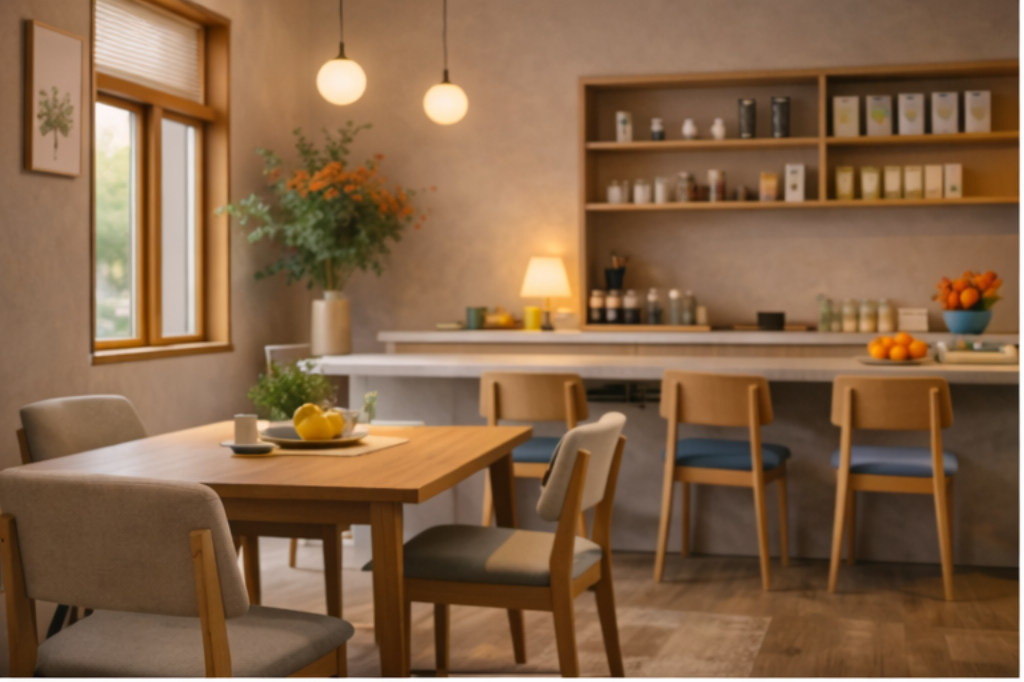 Quiet, restorative interior at The Good Collective